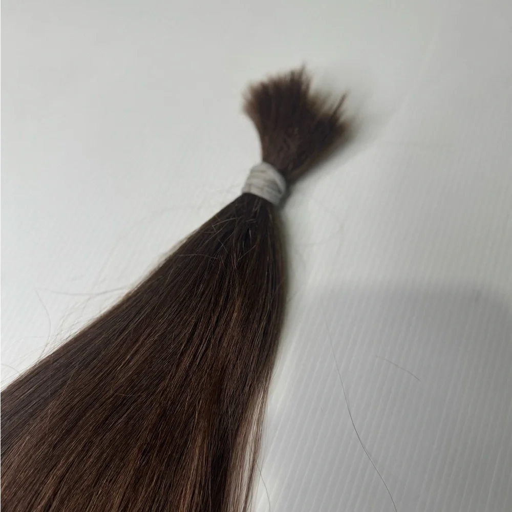 24” Yaki Straight 100% Human Hair | Color #6 Medium Brown  | Premium Bulk Hair